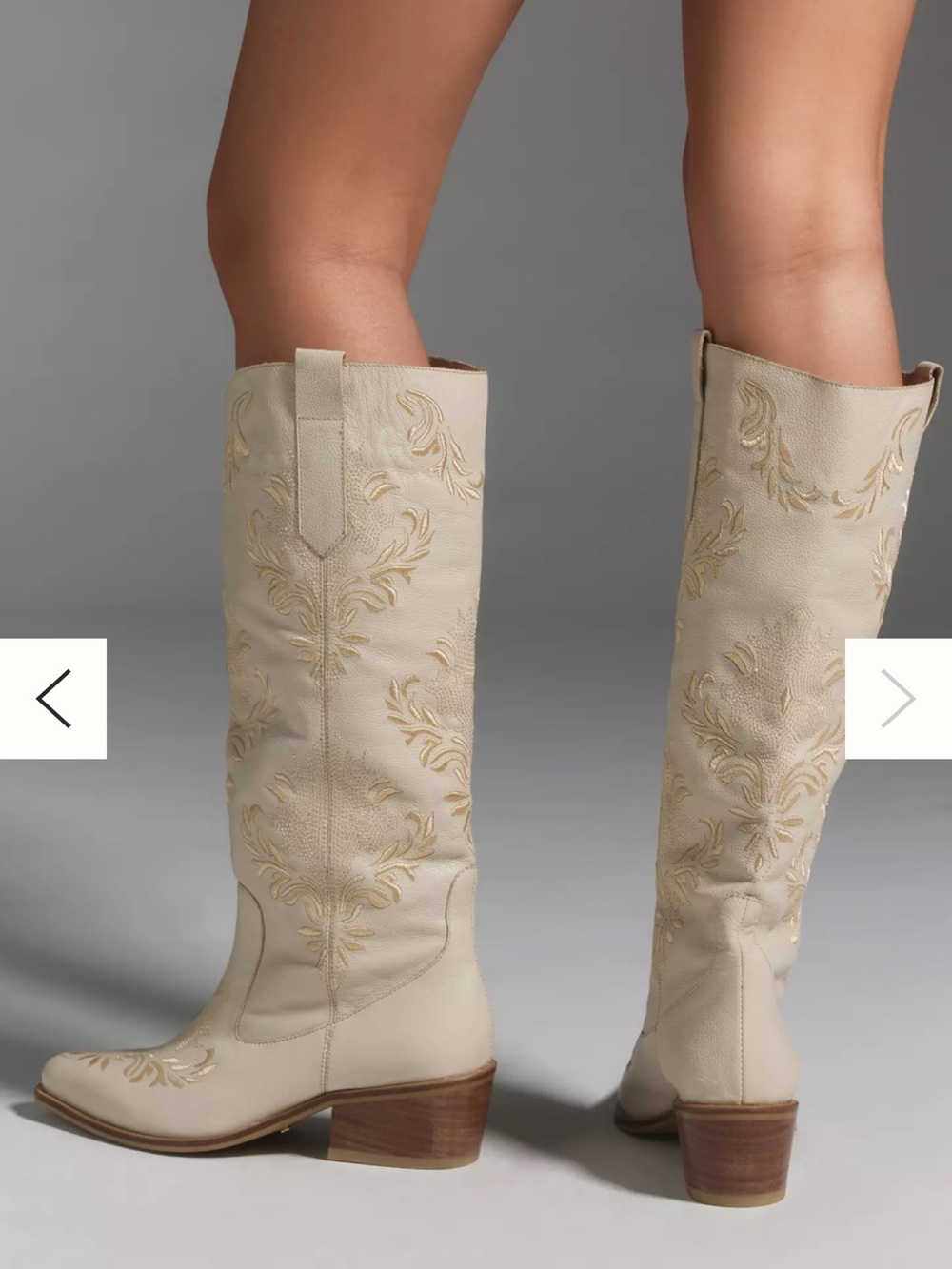 Anthropologie Stivali Jolene boot Women’s Cream Knee-High Heeled Boots